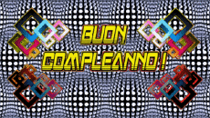 Messages Italian Buon Compleanno Astratto - Geometrico Animated Background 004 