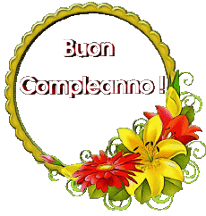 Mensajes Italiano Buon Compleanno Floreale Fondo transparente 018 