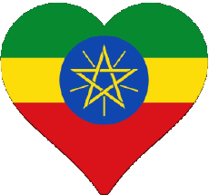 Banderas África Etiopía Corazón 