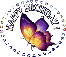 Messages English Happy Birthday Butterflies 001 