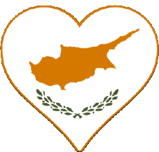 Drapeaux Europe Chypre Coeur 