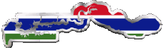 Flags Africa Gambia Map 