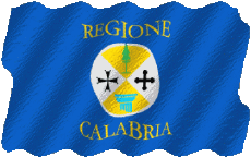 Fahnen Europa Italien Calabria Welligkeit 