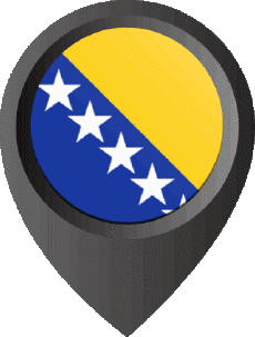 Fahnen Europa Bosnien herzegowina Standort-Pin 