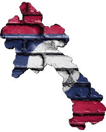 Bandiere Asia Laos Carta Geografica 