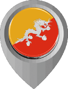 Drapeaux Asie Bhoutan Epingle de Localisation 