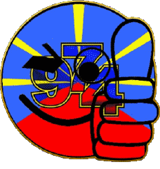 Banderas Francia D.O.M - T.O.M La Réunion Smiley - OK 