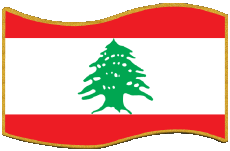 Drapeaux Asie Liban Rectangle 