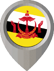 Drapeaux Asie Brunei Epingle de Localisation 