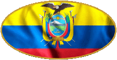 Bandiere America Ecuador Ovale 01 
