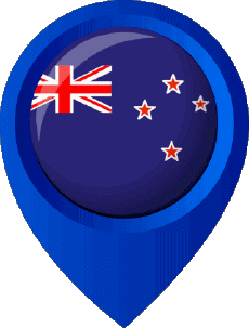Fahnen Ozeanien Neuseeland Standort-Pin 