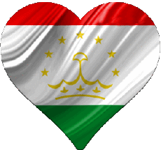 Bandiere Asia Tajikistan Cuore 