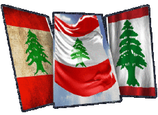 Fahnen Asien Libanon Form 
