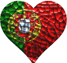 Drapeaux Europe Portugal Coeur 