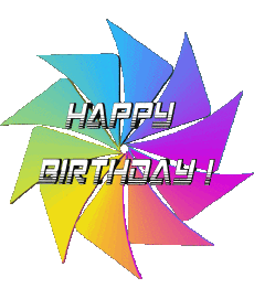 Messagi Inglese Happy Birthday Abstract - Geometric Sfondo trasparente 016 