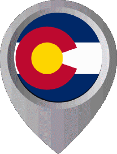 Drapeaux Amériques U.S.A - Etats Colorado Epingle de Localisation 