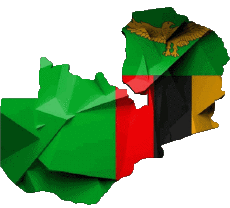 Fahnen Afrika Sambia Karte 