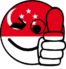 Drapeaux Asie Singapour Smiley - OK 