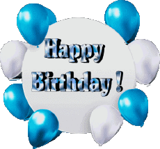 Mensajes Inglés Happy Birthday Balloons - Confetti 010 