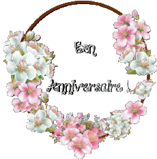 Mensajes Francés Bon Anniversaire Floral 017 