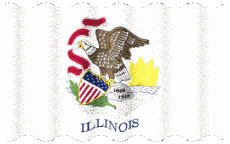 Drapeaux Amériques U.S.A - Etats Illinois Ondulation 
