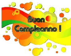 Mensajes Italiano Buon Compleanno Astratto - Geometrico Fondo transparente 009 