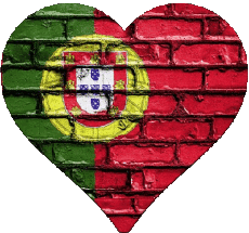 Flags Europe Portugal Heart 