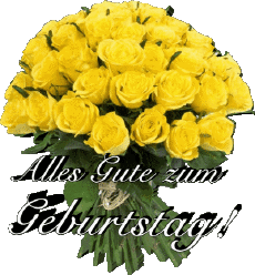 Nachrichten Deutsche Alles Gute zum Geburtstag Blumen Transparenter Hintergrund 015 