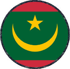 Drapeaux Afrique Mauritanie Rond 