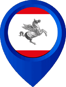 Fahnen Europa Italien Toscana Standort-Pin 