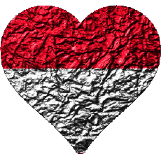 Bandiere Asia Indonesia Cuore 