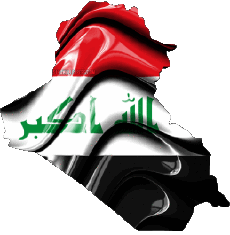 Bandiere Asia Iraq Carta Geografica 