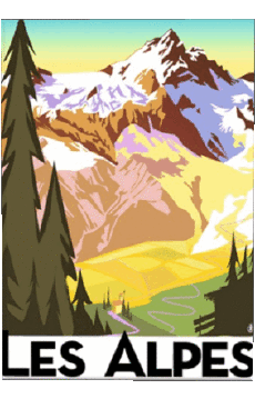 Humor - Fun Carteles retro - Lugares France Alpes 