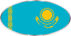 Fahnen Asien Kazakhstan Oval 