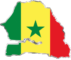 Flags Africa Senegal Map 
