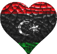 Drapeaux Afrique Libye Coeur 