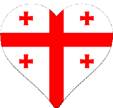 Banderas Asia Georgia Corazón 