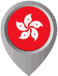 Fahnen Asien Hong Kong Standort-Pin 