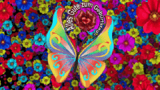 Messages German Alles Gute zum Geburtstag Schmetterlinge Animated Background 002 