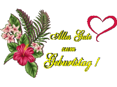 Messagi Tedesco Alles Gute zum Geburtstag Blumen Sfondo trasparente 007 