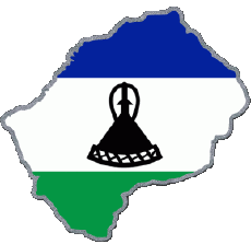 Fahnen Afrika Lesotho Karte 