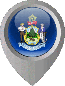 Fahnen Amerika U.S.A - States Maine Standort-Pin 