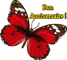 Messages French Bon Anniversaire Papillons Transparent Background 004 