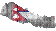 Fahnen Asien Nepal Karte 