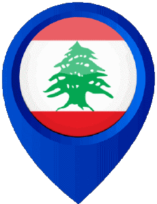 Flags Asia Lebanon Location Pin 