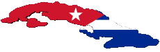 Drapeaux Amériques Cuba Carte 