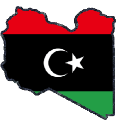 Banderas África Libia Mapa 