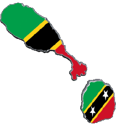 Fahnen Amerika St. Kitts und Nevis Karte 