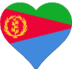 Drapeaux Afrique Erythrée Coeur 