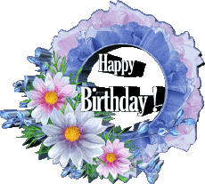 Nachrichten Englisch Happy Birthday Floral 020 